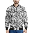 thumbnail image 3 of Chaqueta con estampado de flores hawaianas para hombre, sudaderas con estampado 3D de plantas coloridas, mangas largas, abrigos con cremallera para primavera y otoño, 3 of 5