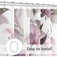 thumbnail image 6 of Mauve Floral Shower Curtain, Watercolor Flower Shower Curtain for Bathroom, Modern Abstract Ink Decorative Fabric Shower Curtain Set with Hooks 72x72, 6 of 6