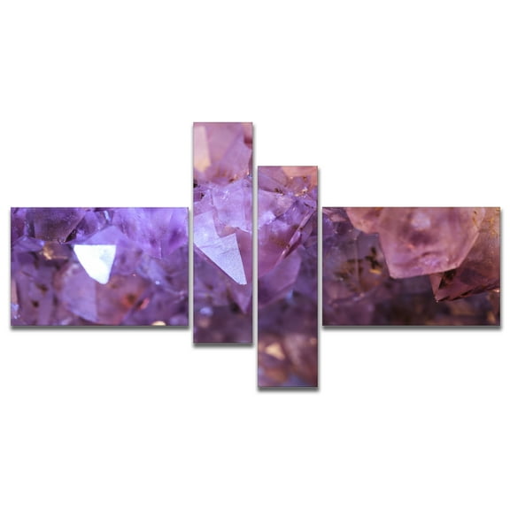 Designart 'Purple White Natural Amethyst Geode ' Large Abstract Canvas Artwork