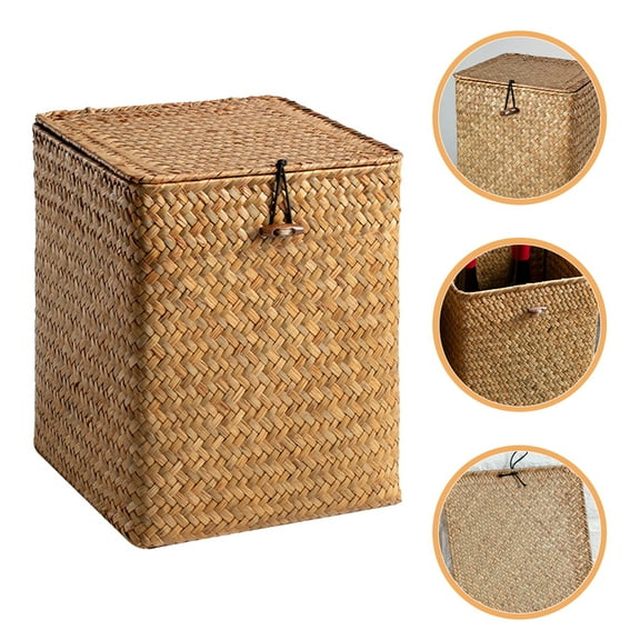 Large-capacity Storage Box Vintage Woven Organizer Box Household Sundries Container