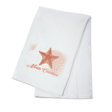 

North Carolina Starfish Coral Coastal Icon (100% Cotton Tea Towel Decorative Hand Towel Kitchen and Home)