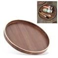 thumbnail image 2 of Spptty Japanese Style Round Wooden Food Fruit Serving Tray Service Plate for Home Kitchen Hotel Use,Round Serving Tray,Food Tray, 2 of 8