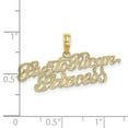 thumbnail image 2 of 14k Gold Puerto Rican Princess Script Charm 10.07x32.97mm Wide 0.65mm Thick Pendant Necklace for Women, 2 of 2