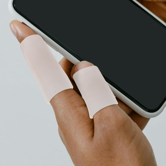 GARVALON 5Pcs White Silicone Finger Protectors for Writing and Sports