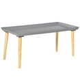 thumbnail image 2 of HOMCOM Coffee Table with Tray Top, Nordic Center Table with Pine Wood Legs, Rectangle Coffee Tables for Living Room, Gray, 2 of 9