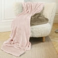 thumbnail image 5 of Blunique Fleece Blanket Solid Lightweight Flannel Fuzzy Cozy Soft, Twin XL 66x90 inches, Pink, 5 of 8