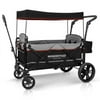 WonderFold Pull & Push All Terrain Multi-Function Double Stroller Wagon with Adjustable Handle - Black