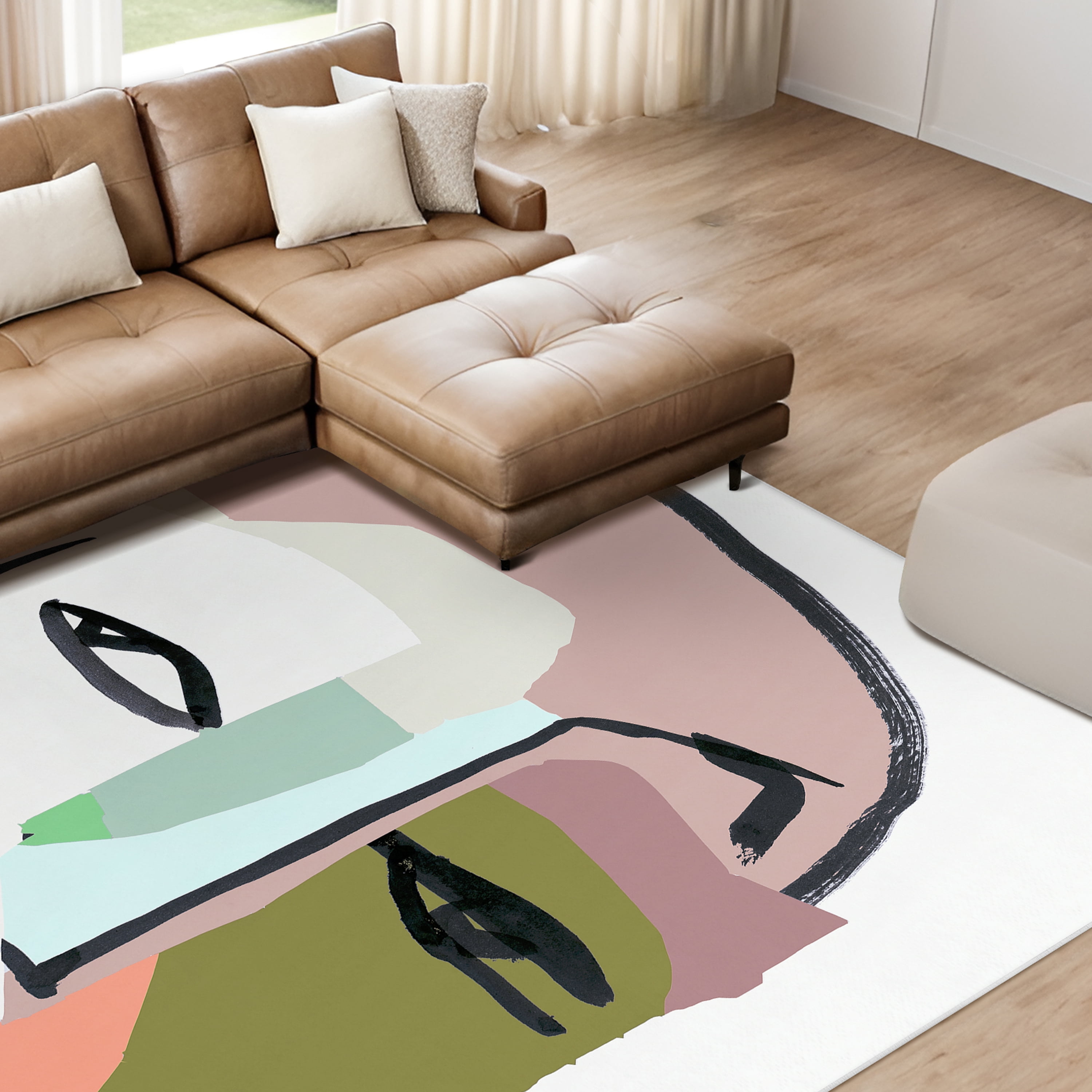 Expressions Unveiled II Washable Art Area Rug size 8'x10', Power-loomed, Heavenly Softness with Non-Slipping Backing