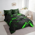 thumbnail image 3 of Erosebridal Geometric Grid Bed in a Bag King Size,Modern Geometry Bed Set,Black Green Bedding King Size,Ultra Soft Bedroom Decor Reversible,7 Pieces, 3 of 6