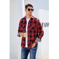 thumbnail image 5 of WARHORSEE Flannel Shirt for Men Long Sleeve Regular Fit Button Down Casual Plaid Shirt, 5 of 6