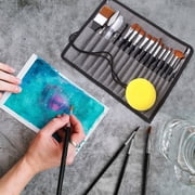 16 Pieces Professional Paint Brush Set Arts Crafts Supplies Painting Brushes Black
