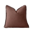 thumbnail image 5 of Neutral Pillow Covers 18X18, Boho Throw Pillows, Olive Green Chenille, Fringe Trim, Living Room Decor, Square Pillow Covers, 1 Pc, 5 of 7