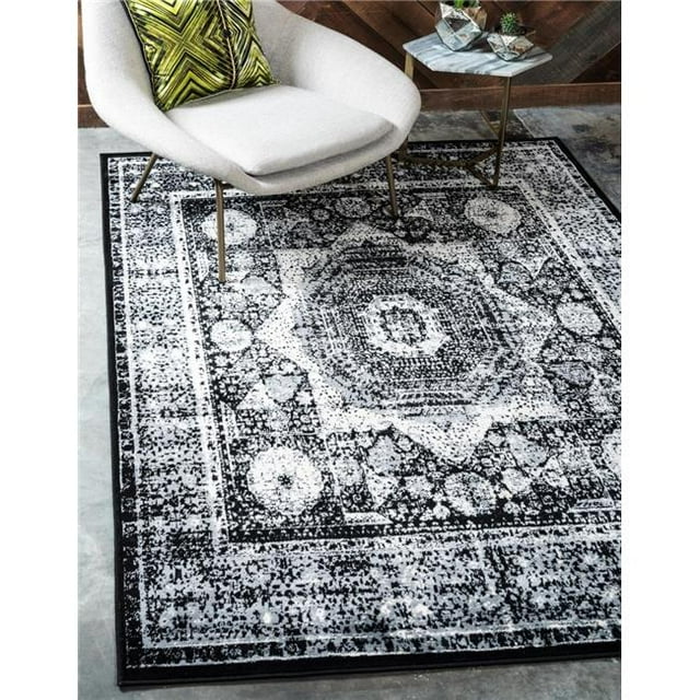 Unique Loom 3135025 7 x 10 ft. Imperial Lygos Rectangular Rug, Black