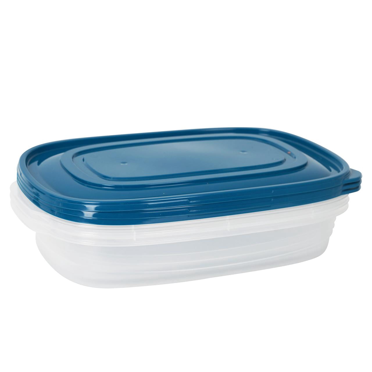 (6 pack) Mainstays Semi Durable Rectanglar 1 Gallon Plastic Food Storage Container 3 Pack, Designed to Help with Pantry Storage, Everyday Organization, and Party Food Transportion