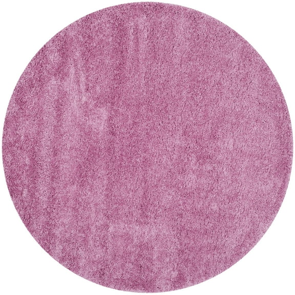 SAFAVIEH California Plush Solid Shag Area Rug, Pink, 4' x 4' Round