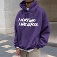 thumbnail image 2 of ZVNAΖH Men's Trendy 3D Letter Print Hoodie, Fleece Lined Drop Shoulder Pullover, Graphic Hooded Sweatshirt for Casual & Street Style, M-3XL, 2 of 6