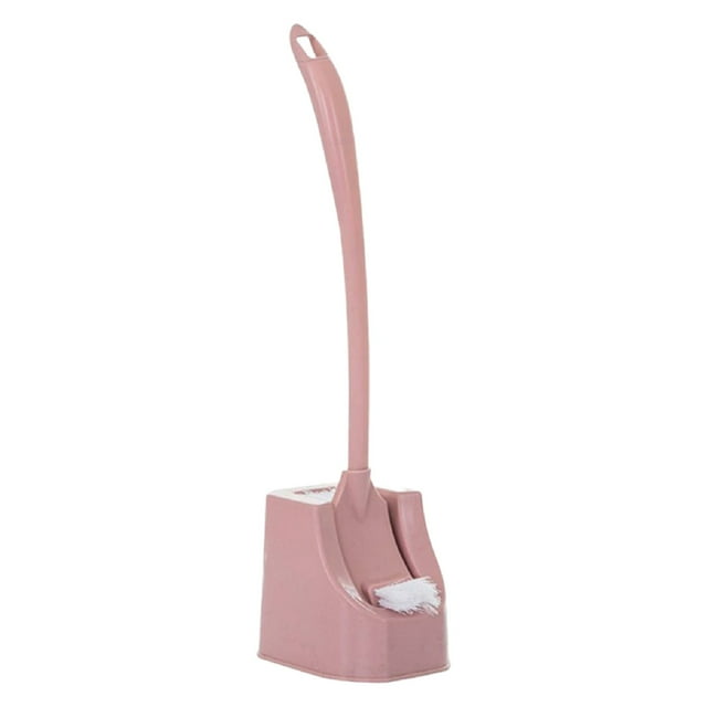 Brosse de Toilette Compacte et Mince avec Support, Système de Nettoyage de Cuvette avec Baguette de Récurage