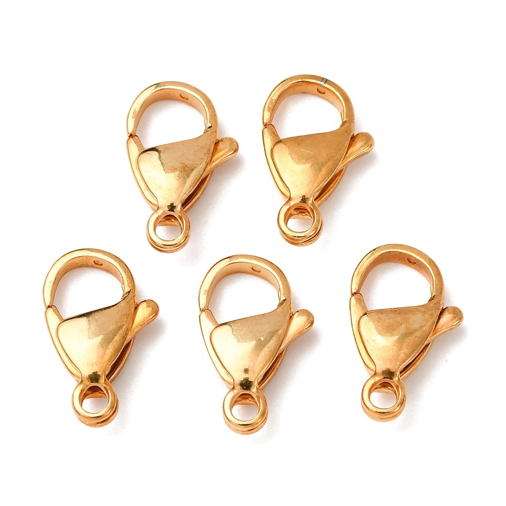PH 100pcs Lobster Claw Clasps Lanyard Snap Clips Grade A 304 Stainless Steel Jewelry Lobster Clasp Fastener Hook Clasps for Necklaces Bracelet