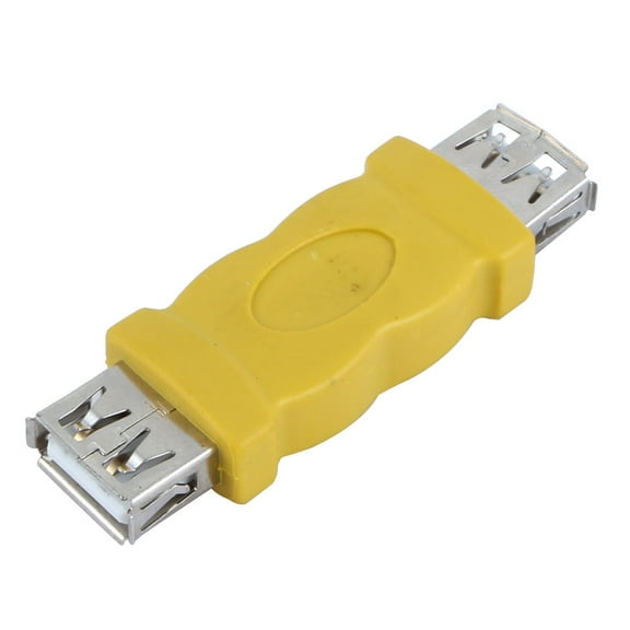 Unique Bargains Yellow  USB 2.0 Dual Female Connector Adapter