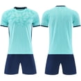 thumbnail image 2 of Boys Athletic Wear Ndbuld Children's Short Sleeve Top With Elastic Waist Shorts Sportswear And Soccer Set For Middle And Big Kids Blue 3XS, 2 of 5