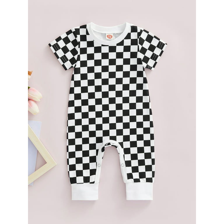  Newborn Baby Boy Girl Checkerboard Plaid Print