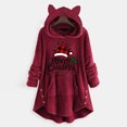 thumbnail image 1 of Qertyioot Femmes Hiver Noël Impression Sweat-Shirt, Manches Longues Casual Col Rond Pull-Over de Mode, 1 of 5
