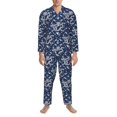 thumbnail image 3 of Naloa Dragon Men’s Pajamas Set - Long Sleeve Button Down Sleep Shirt and Pajama Bottoms Sleepwear Set-Large, 3 of 7