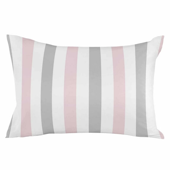 Outdoor Waterproof Throw Pillow Covers Set of 2 Pink Grey Striped Decorative Pillowcases Lumbar Outdoor Pillows Cushion Case 20x12 Inch Vertical Stripes Patio Pillows for Couch Sofa Bed Garden