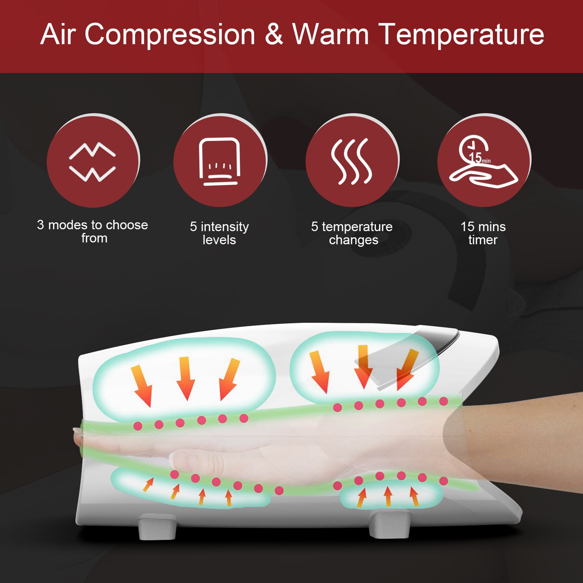 2024 New Hand Massager with Compression & Heating for Arthritis,Birthday Gifts for Women,Pain Relief,Carpal Tunnel and Finger Numbness