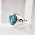 thumbnail image 3 of Blue Copper Turquoise Mans Ring, Natural Copper Turquoise Ring, Silver Jewelry, 925 Silver Ring, Birthday Gift, Heavy Mens Ring, Arabic Design, Ottoman Style Ring, Christmas, Simple Mens Signet Ring, 3 of 7