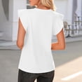 thumbnail image 4 of Solid Tank Top For Women Trendy Sleeveless Loose Ruffle Sleeve Casual Basic Summer Spring Top B-White, 4 of 9