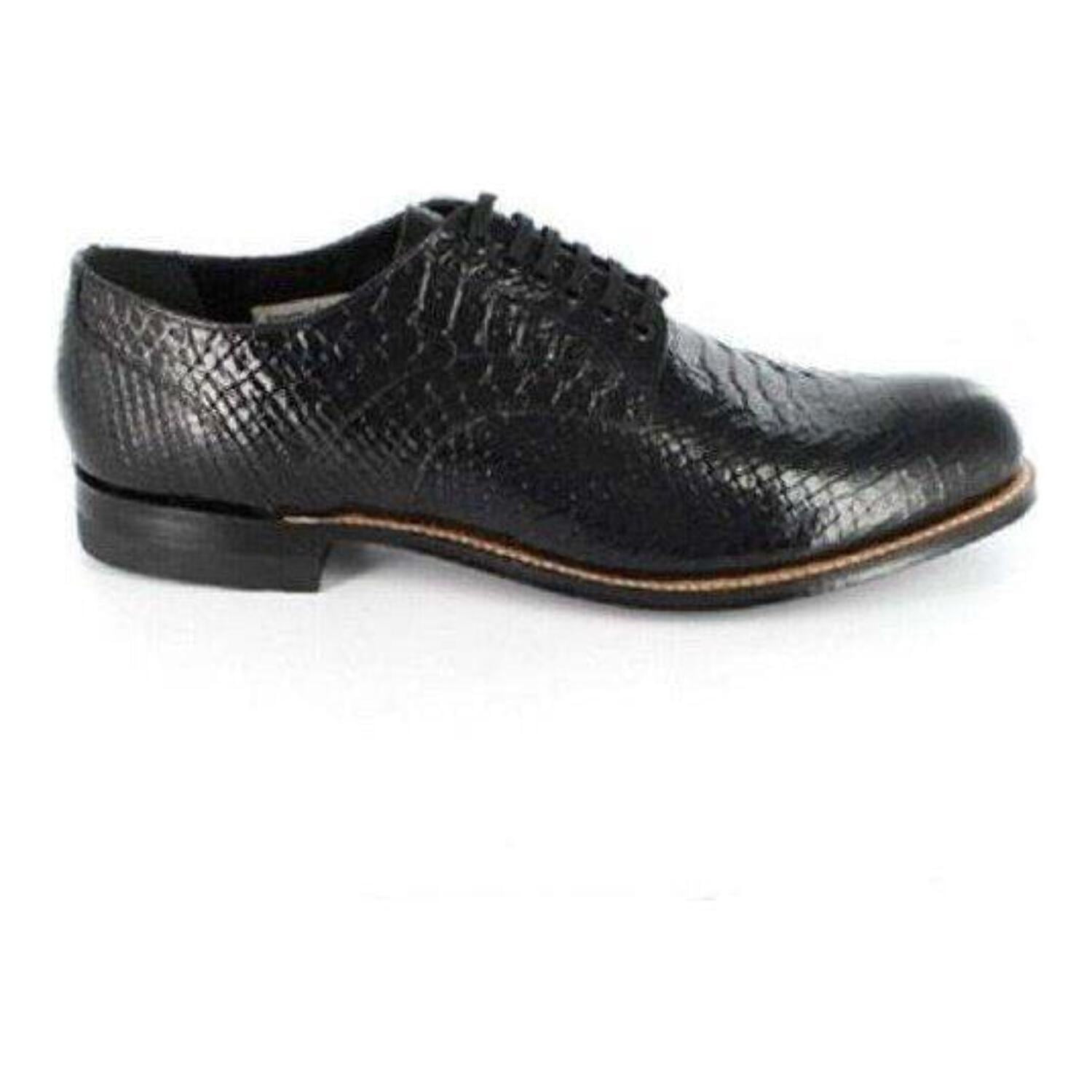 STACY ADAMS Mens Black Croc Plain Toe Madison Round Toe 