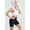 White, variant on Luowei Women's Hooded Yoga Top - Quick Dry Mesh Fitness Vest, Black, 3XL