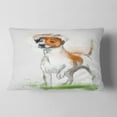 thumbnail image 2 of Designart Funny Dog Walking on Grass - Animal Throw Pillow - 12x20, 2 of 5