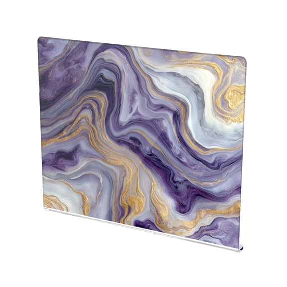 13.4" x 16.5" Food-Grade Acrylic Cutting Board Non-Slip Kitchen Chopping Board Purple Marble Pattern