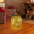 thumbnail image 5 of SDJMa Fall Lighted Pumpkin Decorations, 5.51"x7.67" Glass Pumpkin with LED Lights, Battery Operated Halloween Thanksgiving Pumpkin Lamp Decor for Indoor Mantle Tabletop(Battery Not Included), 5 of 9