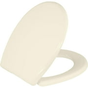 Toilet Seat Upgrade Round BR500-02 Heavy Duty Quiet Close, Durable, Stain-Resistant and Easy to Clean, Fits All Toilet Brands, Executive Series - Almond/Bone