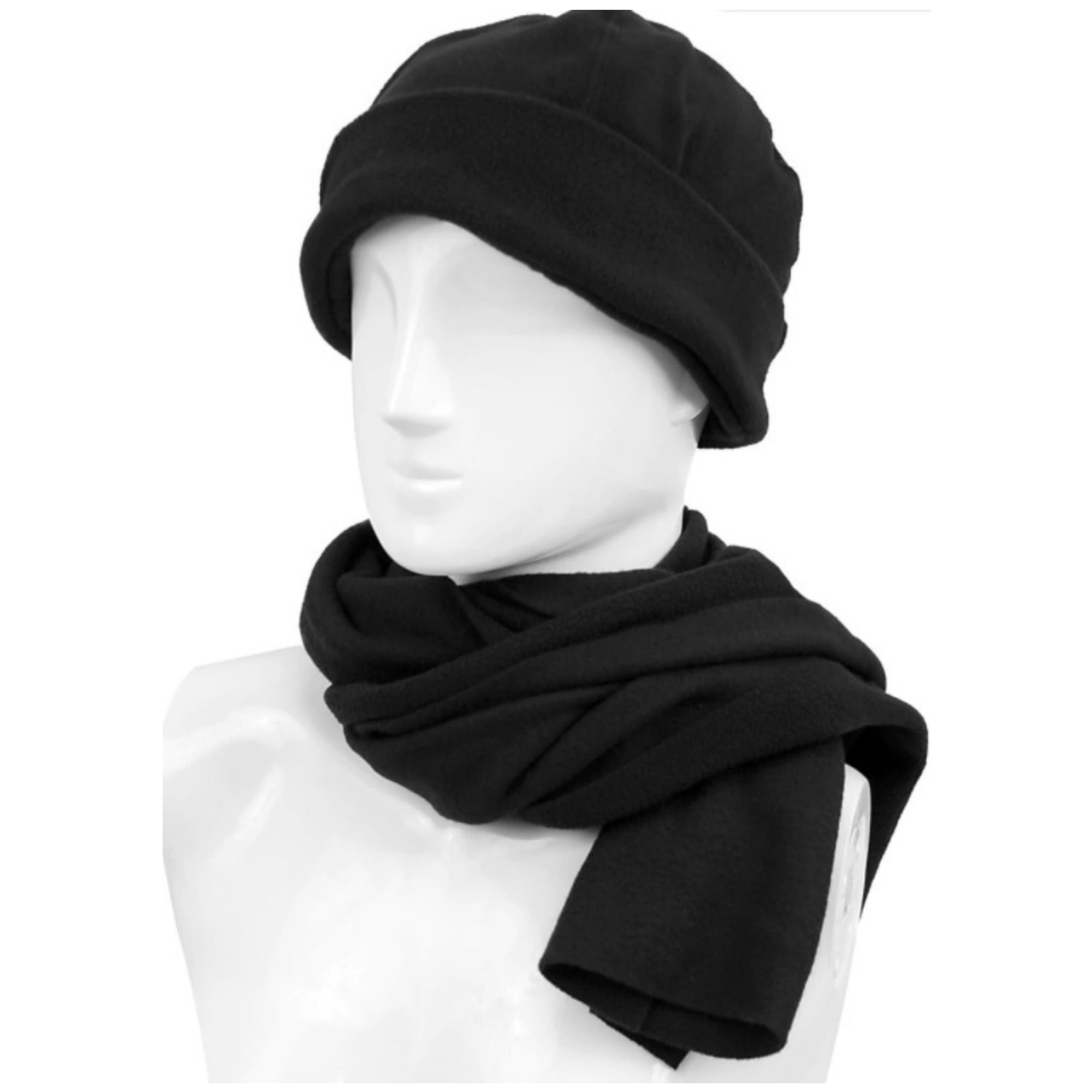 Black Fashionable 2pcs Scarf, Men's Winter Fashion Unisex Universal Hats Warm and Stylish Scarf,Temu