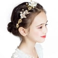 thumbnail image 1 of PRDGIRL Accesorios para el Cabello de Boda para niños Tocado de Princesa Floral Tiara de Perlas Diadema de Primera Comunión para niñas y Mujeres Diadema de Boda Nupcial Linda y Dulce para niñas de Flo, 1 of 5