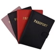 thumbnail image 2 of Leather Passport Holder Cover Wallet Card Case Travel Document Organizer Snap Closure, 2 of 29
