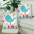 thumbnail image 2 of MKHERT Marine With Funny Whale Pillowcase Pillow Protector Cushion Cover 18x18 inch,Set of 2, 2 of 3