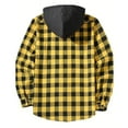 thumbnail image 4 of RongHuan Flannel Hoodie Shirts for Mens Casual Loose Fit Button Down Plaid Shirt Jackets Winter Outdoor Long Sleeve Warm Outerwear, 4 of 6