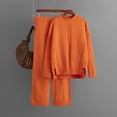 thumbnail image 2 of Ltctricy Women's Fall Sweater Outfits 2 Piece Knitted Long Sleeve Mock Neck Pullover Tops and Wide Leg Pants Trendy Sets, 2 of 3