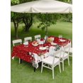 thumbnail image 3 of Outdoor Tablecloth with Umbrella Hole and Zipper, Red Christmas Rectangle Table Cloth 60x102 Inch Waterproof Tablecloth, Snowman Snowflake Xmas Tree Ball Elk Picnic Table Cover for Patio Camping, 3 of 7