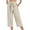 Beige, variant on Clearance! Women's High Waist Wide Leg Capri Pants Casual Lounge Spring Summer Comfortable Lightweight Breathable Fashion Seven Quarter Length with Bow Tie Detail Beige L Size