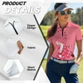 thumbnail image 5 of COEQINE Short Sleeve Golf Shirts for Women 1/4 Zip Quick Dry Fit Tennis Activewear Female Gnome Leprechaun Print Workout Moisture Wicking Golf Tops for St. Patrick's Day, L, 5 of 7