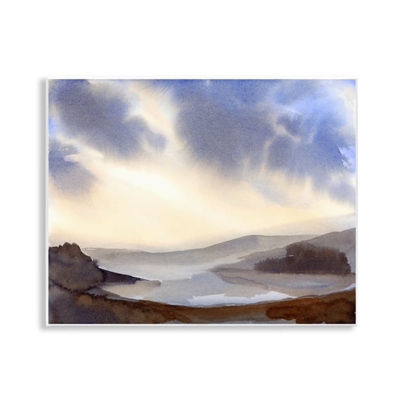 Stupell Industries Dreamy Bay Inlet Horizon Landscape & Nature Painting Unframed Art Print Wall Art, 14 x 11