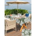 thumbnail image 5 of Outdoor Tablecloth with Umbrella Hole for Patio/Picnic/Party/Camping, Dark Green Coral Coastal Waterproof Table Cloth Rectangle Table Cover Washable, White Summer Beach Seaside Ocean (60"x 102"), 5 of 9