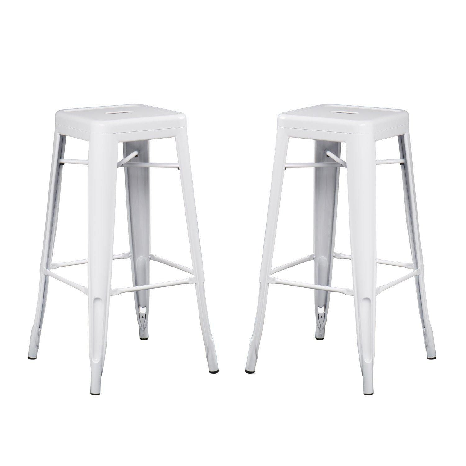Tabouret Tolix blanc, structure en métal solide, comptoir 26", chaise tabouret Idéal pour comptoir d'îlot de cuisine.