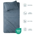 thumbnail image 2 of Sleep Zone Bed Sheets - Twin Sheets Set for Bed - Washed Microfiber - 3 Piece Hotel Luxury Bedding Sheets with Fitted Sheet, Flat Sheet & 1 Pillowcases - Deep Pocket (Flint Stone Blue), 2 of 6